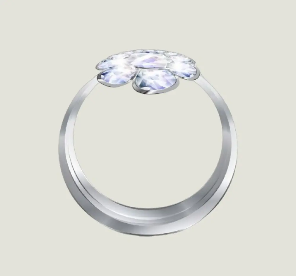 Multi Light Flower Crystal Ring