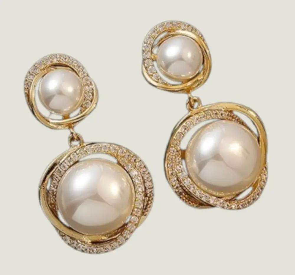 Pearl with Stone Earring