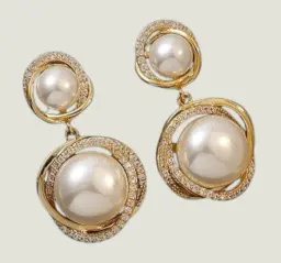 Pearl with Stone Earring